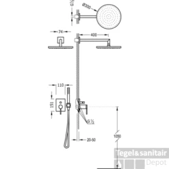 Tres Mono-Term Inbouw Doucheset Thermostatisch Chroom 06218003 -Badkamermeubels 06218003