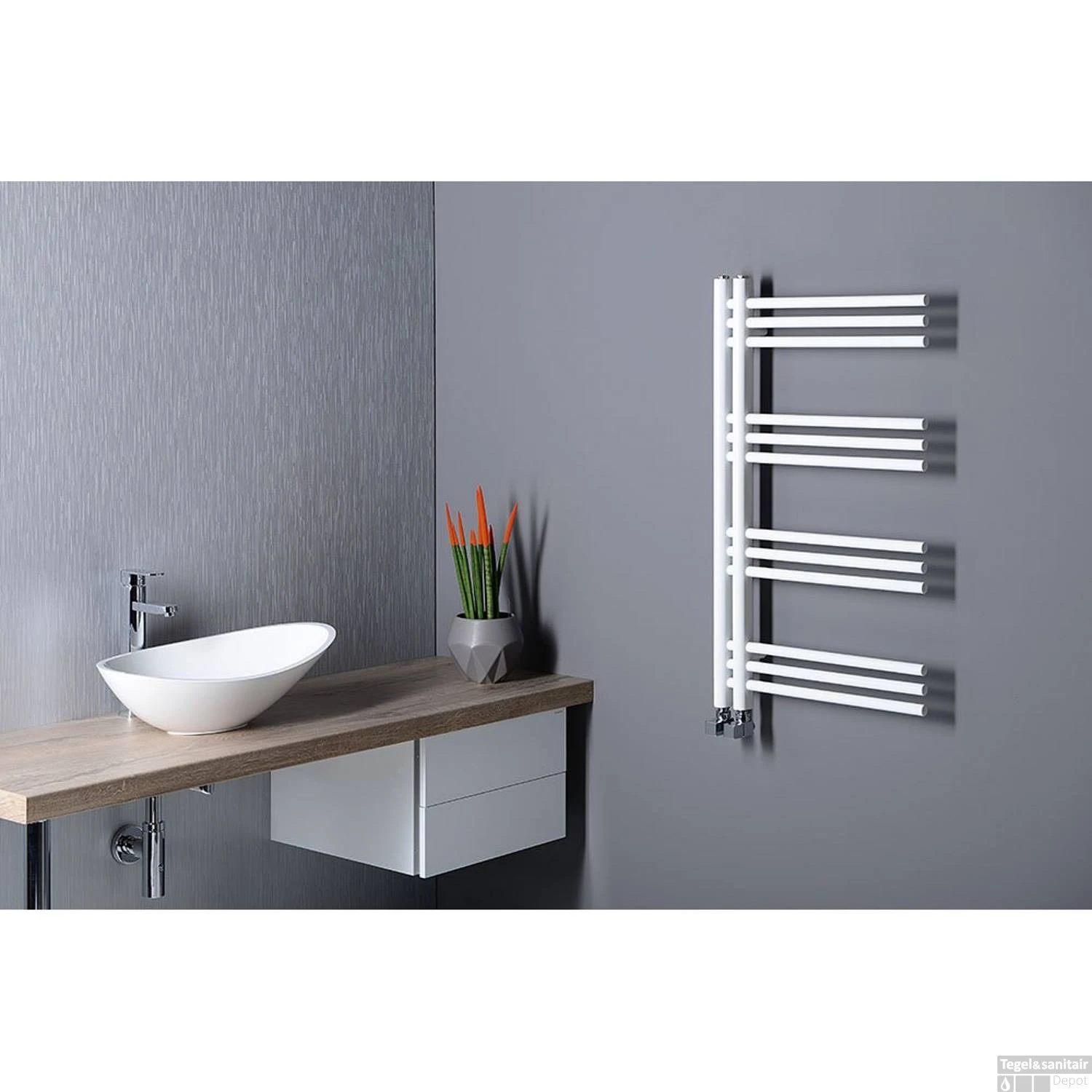 Handdoekradiator Sapho Dorlion Recht 50x120 Cm Wit 4 Handdoekradiator Sapho Dorlion Recht 50x120 Cm Wit - Afbeelding 2