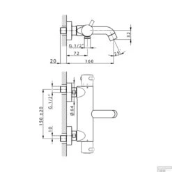 Badkraan Opbouw Salenzi Giro Gegalvaniseerd Geborsteld Messing Goud -Badkamermeubels 11aj15 tech 4