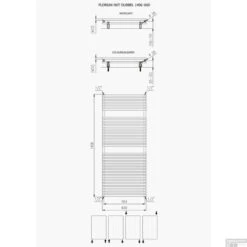 Handdoekradiator Florion Dubbel 1406 X 600 Mm Zandsteen -Badkamermeubels 140 6 x 60 cm designradiator florion nxt 1153 watt wit tech 4