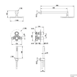 Regendoucheset Inbouw Salenzi Giro S Muur Uitloop Gegalvaniseerd Geborsteld Messing Goud 30 Cm -Badkamermeubels 14aj15 tech3 5 1