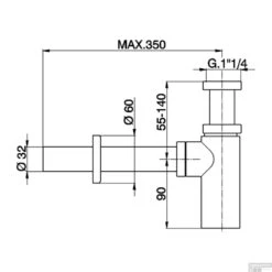 Bekersifon Salenzi Giro Gegalvaniseerd Geborsteld Koper -Badkamermeubels 16aj15 tech