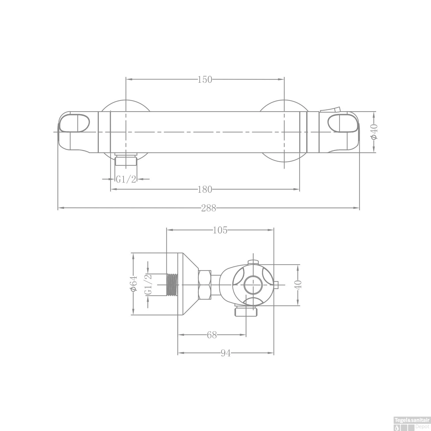 Douchekraan Thermostatisch VM Fresh Temperatuur Beveiliging Chroom 4 Douchekraan Thermostatisch VM Fresh Temperatuur Beveiliging Chroom - Afbeelding 2