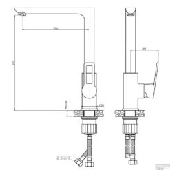 Wastafelkraan Sanimar Braga Geborsteld Inox -Badkamermeubels 199403 tech