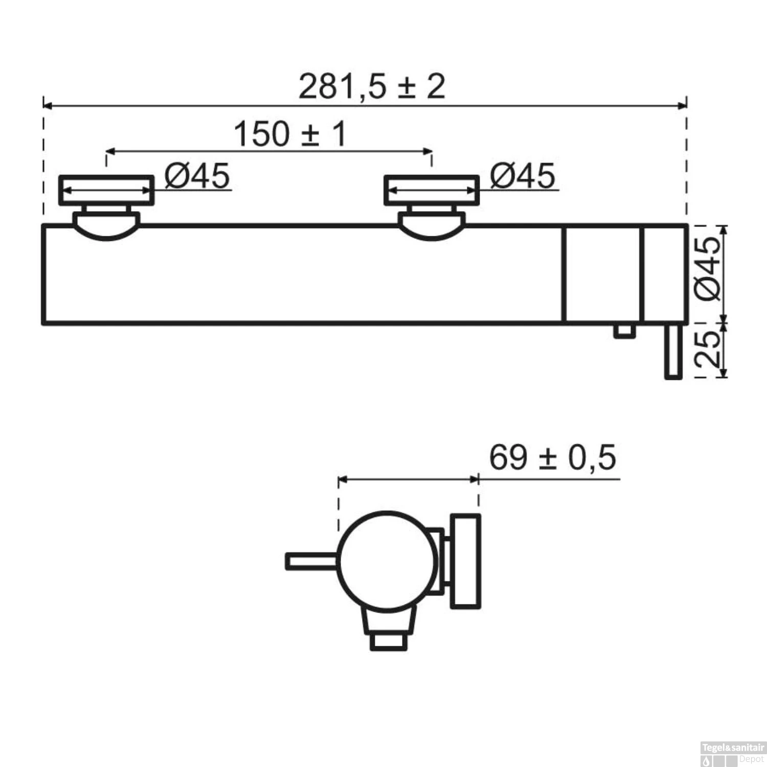 Douchethermostaat Qisani Flow Geborsteld RVS 4 Douchethermostaat Qisani Flow Geborsteld RVS - Afbeelding 2