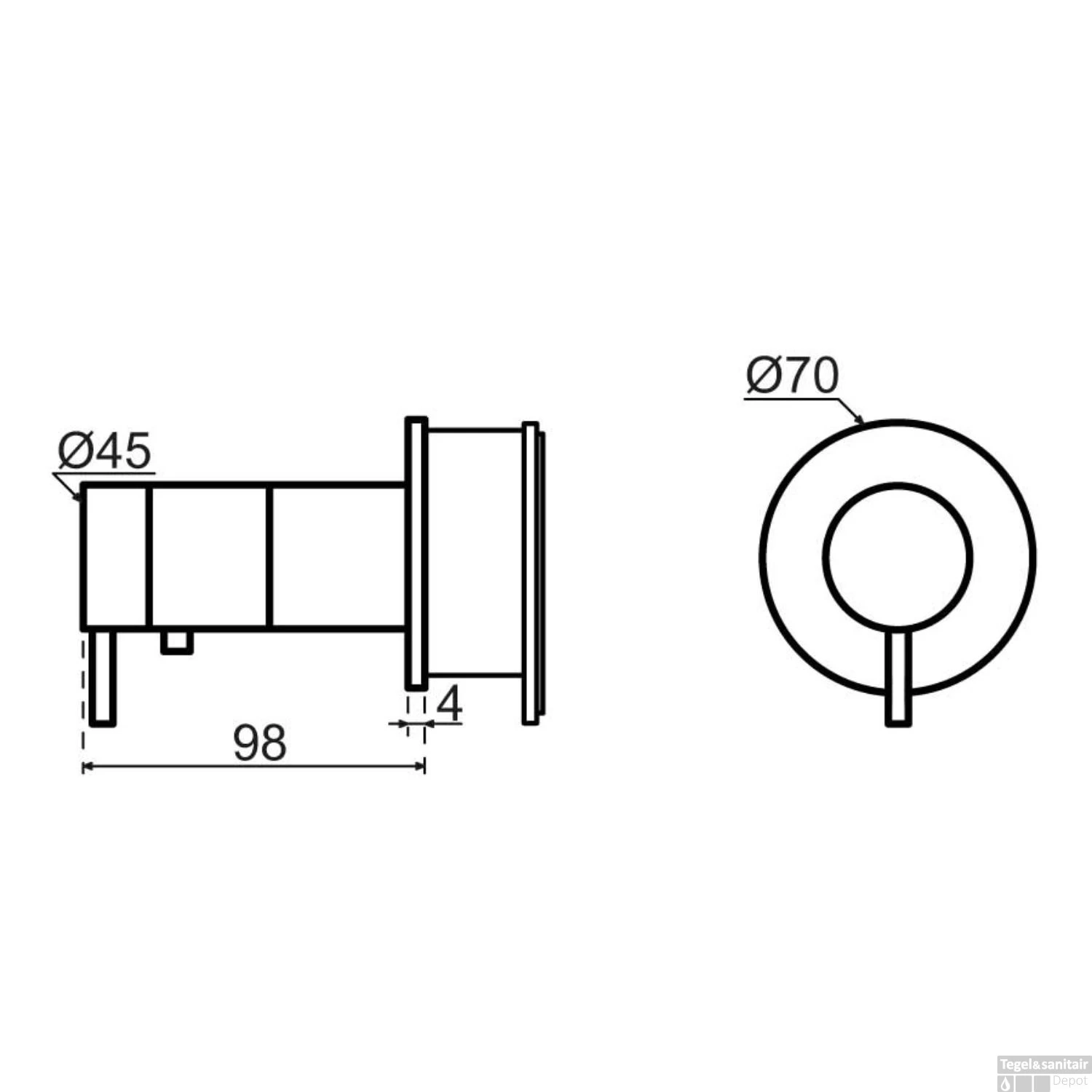 Inbouwkraan Qisani Flow Thermostatisch 1-weg Rond Geborsteld Mat Zwart 4 Inbouwkraan Qisani Flow Thermostatisch 1-weg Rond Geborsteld Mat Zwart - Afbeelding 2