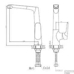 Keukenmengkraan Targa Zwart Eenhendel -Badkamermeubels 29.4260 1 2 1