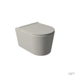 Wandcloset Civita 50x35x36.5cm Keramiek Rimless Mat Grijs (Excl. Zitting)