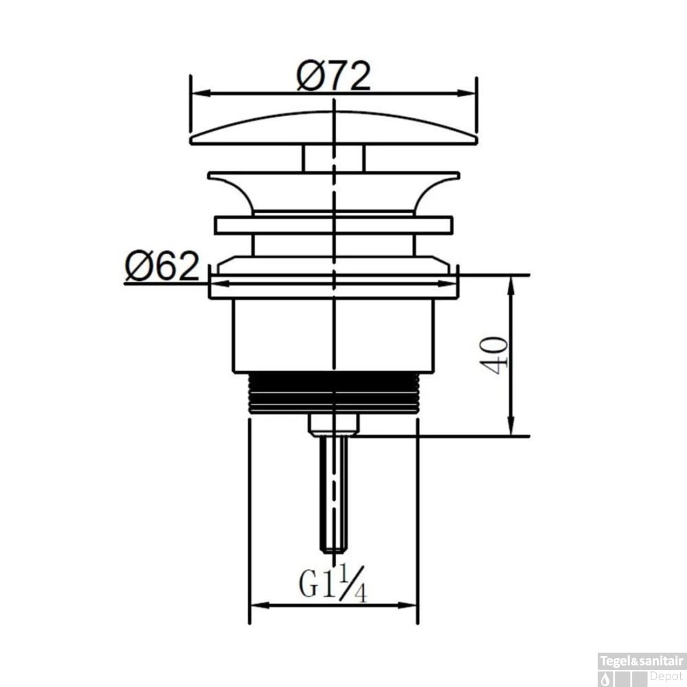 Vaste Waste Wiesbaden Niet Afsluitbaar 5/4" Chroom 4 Vaste Waste Wiesbaden Niet Afsluitbaar 5/4" Chroom - Afbeelding 2