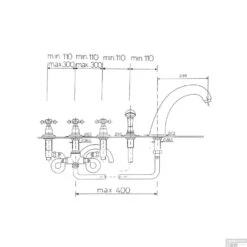 Badrandkraan Sapho Antea 3-kruisgreep Mengkraan Compleet 5-gats Rose Goud 5 Badrandkraan Sapho Antea 3-kruisgreep Mengkraan Compleet 5-gats Rose Goud -Badkamermeubels 3317 badrandkraan sapho antea 3 kruisgreep mengkraan compleet 5 gats rose goud 1
