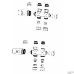 Set Thermostatisch Onderblok Riko Elay Recht Glans Wit -Badkamermeubels 43.3576 tekening