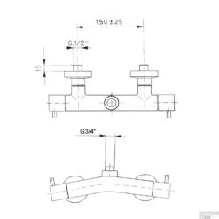 Opbouw Douchekraan Sapho Airtech Mengkraan Boven 2-knop Chroom -Badkamermeubels 486r opbouw douchekraan sapho airtech mengkraan 2 knop chroom 2