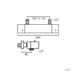 Douche- Thermostaatkraan Brauer Nurnberg Chroom OP=OP! -Badkamermeubels 5601 tekening