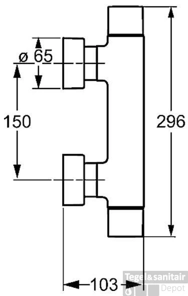 Hansa Tempra Style Douchethermostaat Sprong 151 Mm. Met S-kopp. Chroom 4 Hansa Tempra Style Douchethermostaat Sprong 151 Mm. Met S-kopp. Chroom - Afbeelding 2