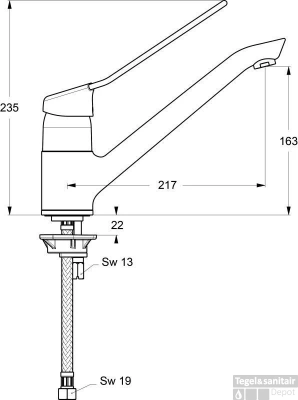 Venlo Nimbus Medical Keukenkraan Chroom 3 Venlo Nimbus Medical Keukenkraan Chroom - Afbeelding 2