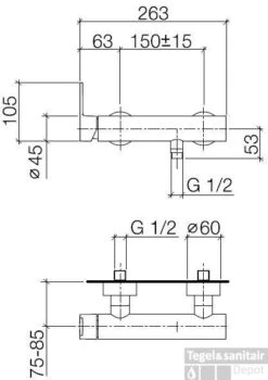 Villeroy & Boch Just Douchekraan 15 Cm. Chroom -Badkamermeubels 65544