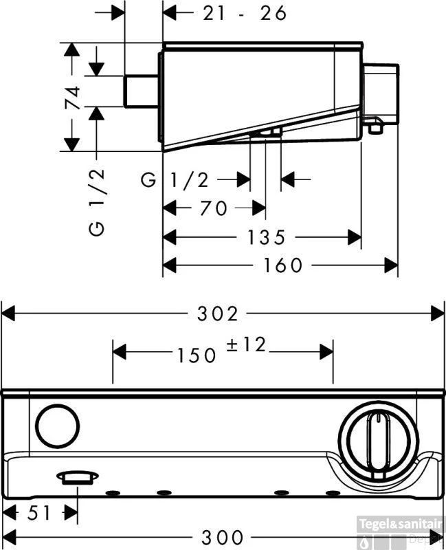 Hansgrohe Select Shower Tablet 300 Douchethermostaat 15 Cm. Chroom 4 Hansgrohe Select Shower Tablet 300 Douchethermostaat 15 Cm. Chroom - Afbeelding 2