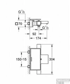 Grohe Grohtherm Cube Badthermostaat Met Tray En Kopp. Chroom -Badkamermeubels 71043