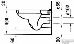 Duravit D-code Wandcloset Voor Sensowash Wit -Badkamermeubels 71623