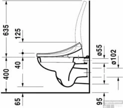 Duravit D-code Wandcloset Voor Sensowash Wit -Badkamermeubels 71624