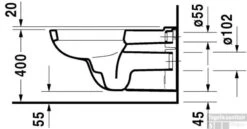 Duravit D-code Wandcloset Vital 70 Cm. Wit -Badkamermeubels 71737