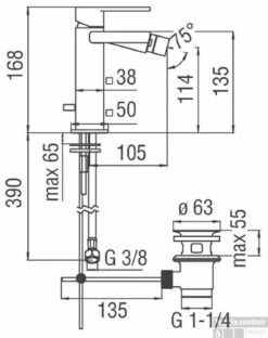 B&w-luxury Koney Bidetkraan Met Waste Chroom -Badkamermeubels 86741