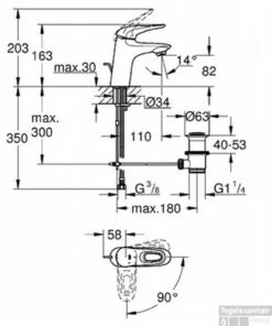 Grohe Eurostyle New M-size Wastafelkraan Met Waste Moonwhite 5 Grohe Eurostyle New M-size Wastafelkraan Met Waste Moonwhite -Badkamermeubels 90048