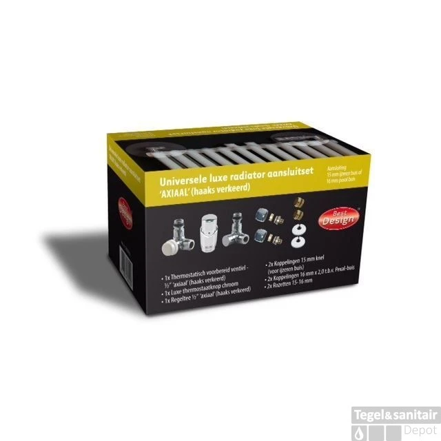 Radiator Aansluitset Wiesbaden Axiaal Chroom ( Voor Zij-aansluiting) 4 Radiator Aansluitset Wiesbaden Axiaal Chroom ( Voor Zij-aansluiting) - Afbeelding 2