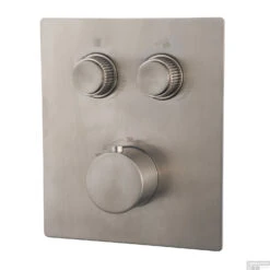 Afbouwdeel Inbouwthermostaat Boss & Wessing Caral Klik Pro 2-weg Geborsteld Staal