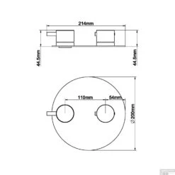Afbouwdeel Wiesbaden Caral Thermostaat 2 Weg Rond Geborsteld Staal -Badkamermeubels afbouwdeel wiesbaden caral thermostaat 2 weg rond geborsteld staal tech