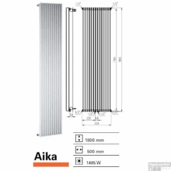 Designradiator Aika 1800 X 500 Mm Zilver Metallic