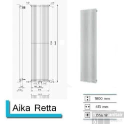 Handdoekradiator Aika Retta 1800 X 415 Mm Donker Grijs