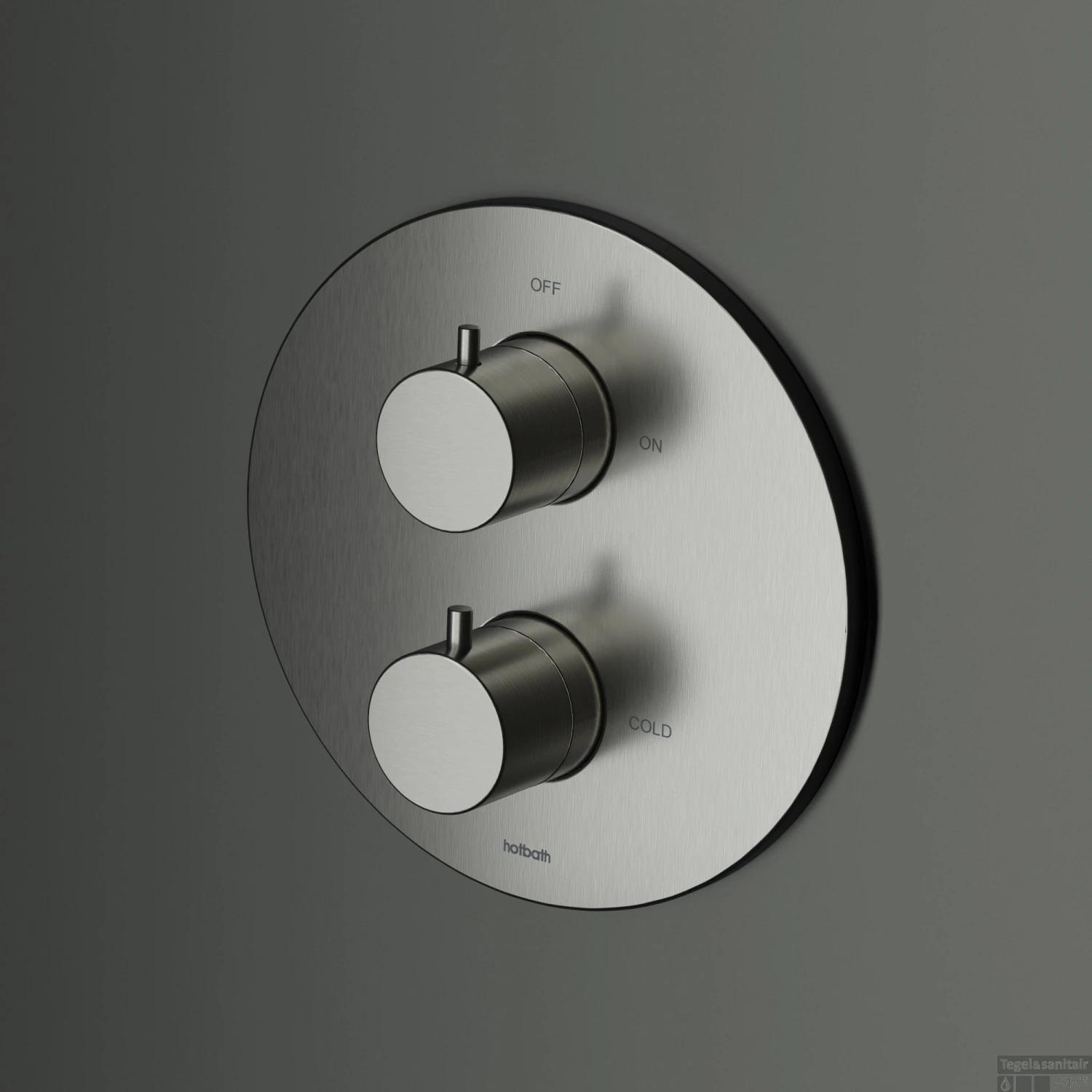 Douchethermostaat Hotbath Buddy Inbouw 1 Stopkraan Rond Geborsteld Nikkel (excl. Inbouwdeel)