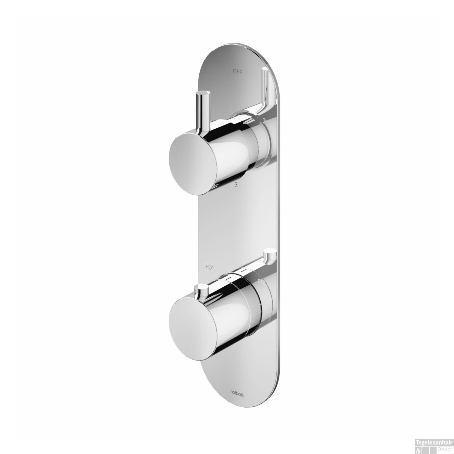 Douchekraan Hotbath Buddy Inbouw 3-weg Verticaal Chroom 4 Douchekraan Hotbath Buddy Inbouw 3-weg Verticaal Chroom - Afbeelding 2