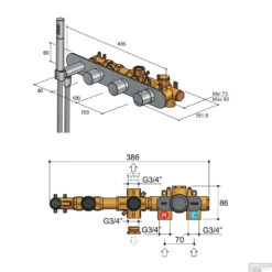 Thermostaat Badkraan Hotbath Buddy Inbouw 2-stop Zonder Uitloop Chroom -Badkamermeubels b061cr thermostaat badkraan hotbath buddy inbouw 2 stop zonder uitloop chroom tech