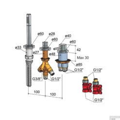 Badrandcombinatie Hotbath Buddy 1-hendel Mengkraan 2-weg Chroom -Badkamermeubels b075cr badrandcombinatie hotbath buddy 1 hendel mengkraan 2 weg chroom tech