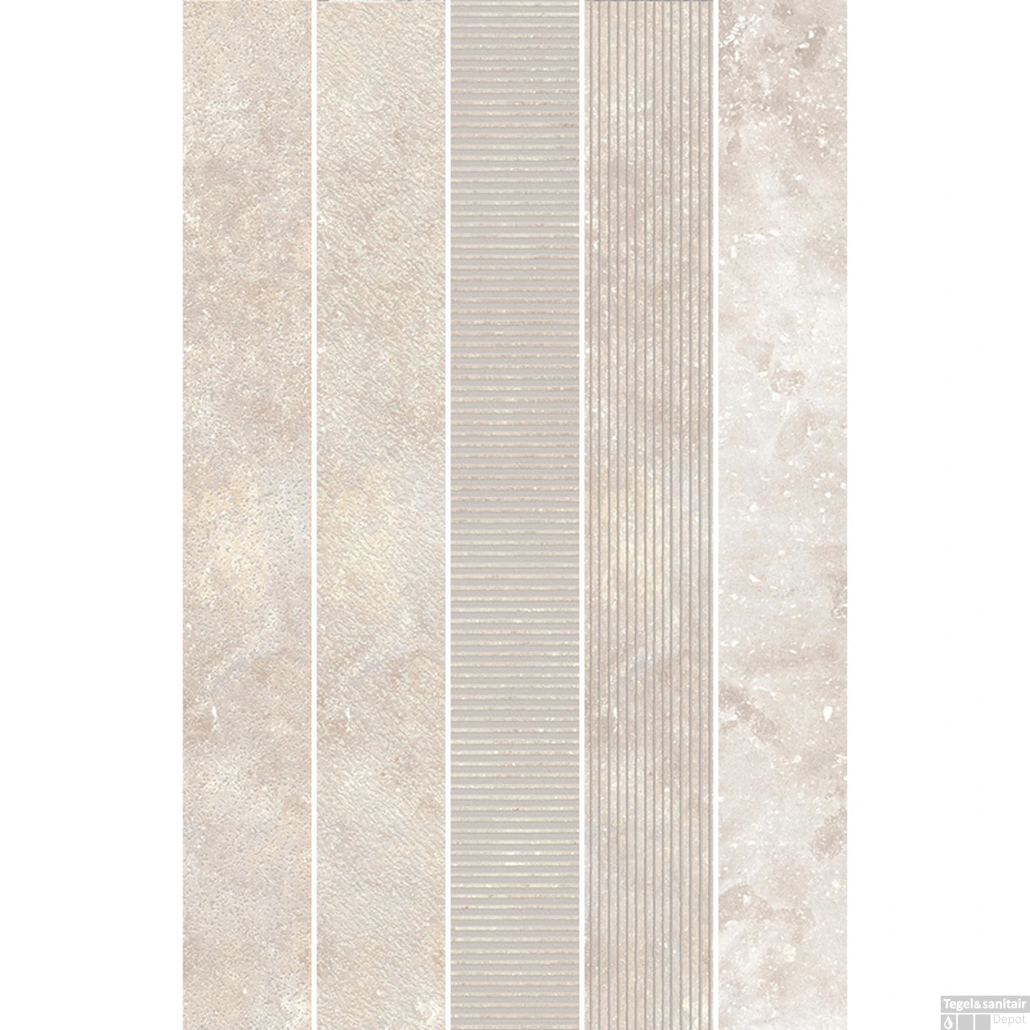 Mozaïek Kronos Carriere Texture Mix Bruges Mat 5x40 Cm (doosinhoud 0.5m2) 3 Mozaïek Kronos Carriere Texture Mix Bruges Mat 5x40 Cm (doosinhoud 0.5m2)