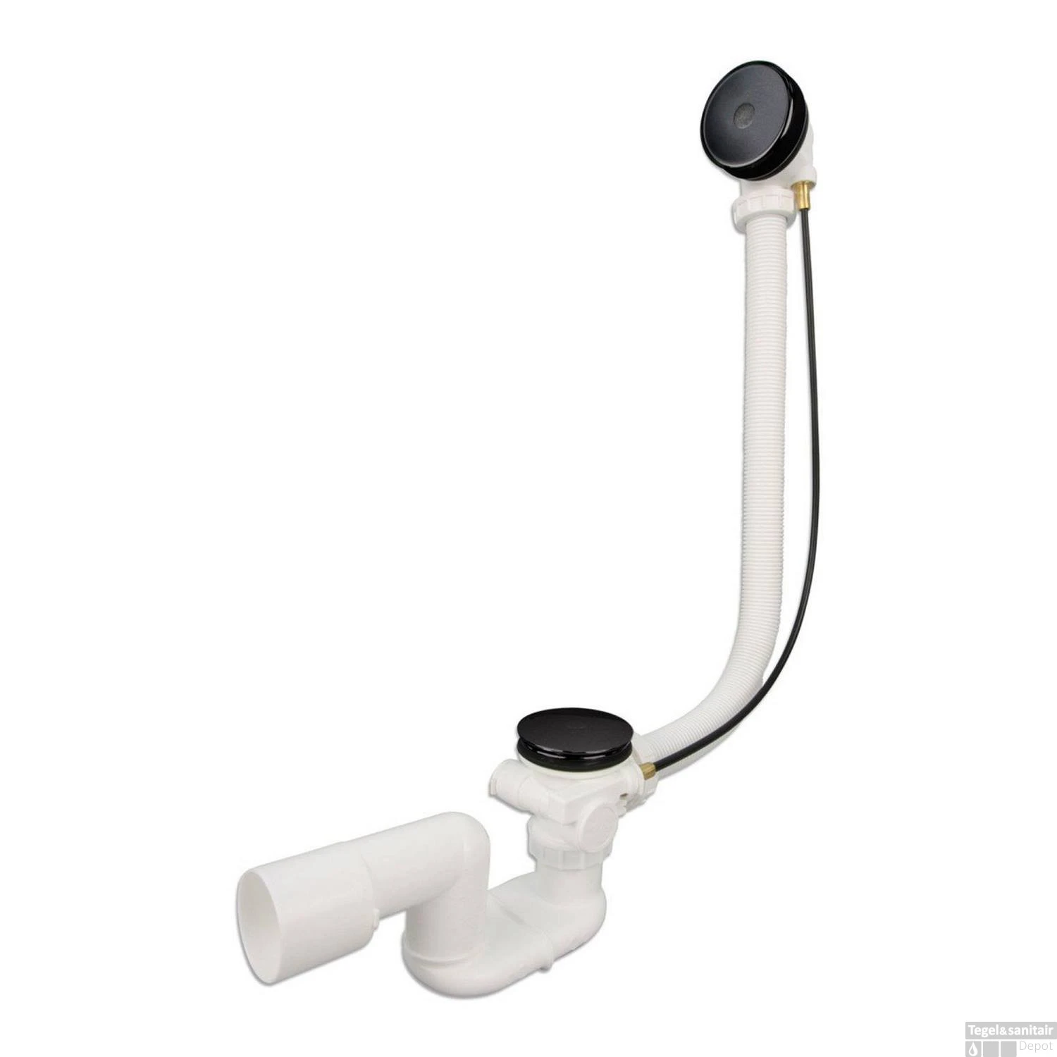 Badafvoer-overloopcombinatie Xenz Mat Zwart 3 Badafvoer-overloopcombinatie Xenz Mat Zwart