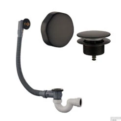 Badafvoer Met Overloopcombinatie Wiesbaden Mat Zwart -Badkamermeubels badafvoer met overloopcombinatie wiesbaden mat zwart shop