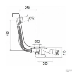 Badafvoer Overloopcombinatie Wisa 57,5 Cm -Badkamermeubels badafvoer overloopcombinatie wisa 57 5 cm tech