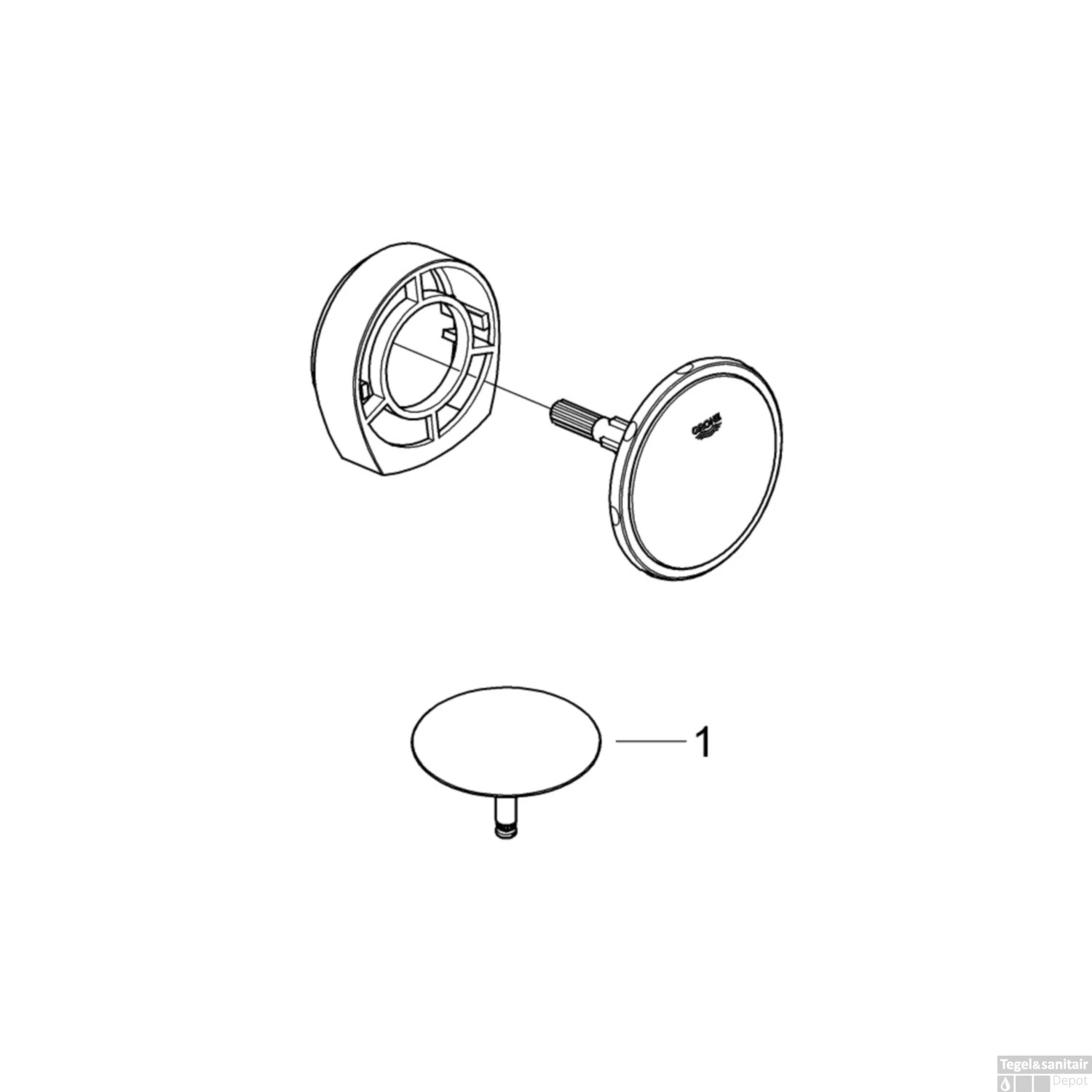 Badafvoercombinatie Grohe Others Hard Graphite Geborsteld (excl. Inbouwdeel) - Afbeelding 4