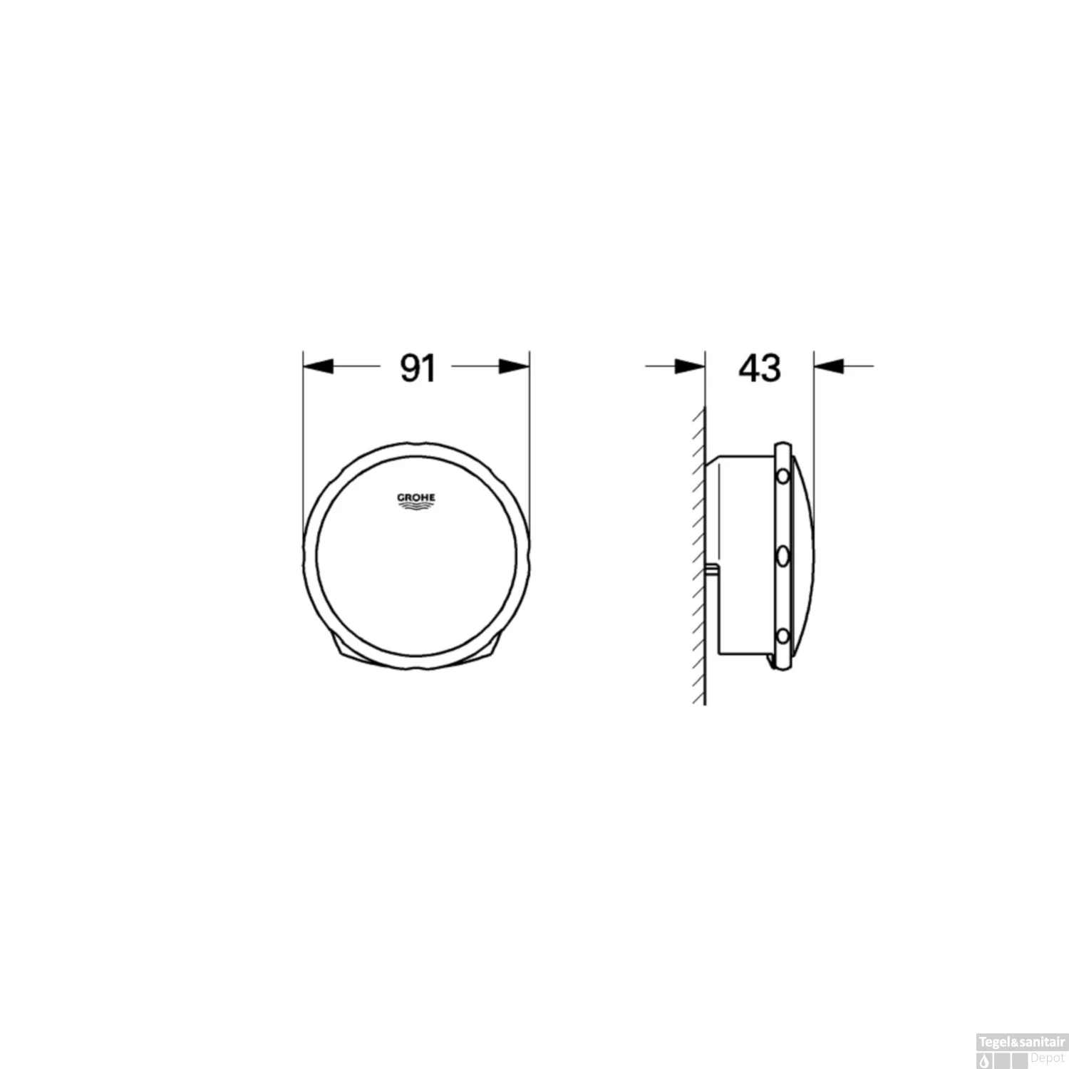 Badafvoercombinatie Grohe Others Hard Graphite Geborsteld (excl. Inbouwdeel) - Afbeelding 3