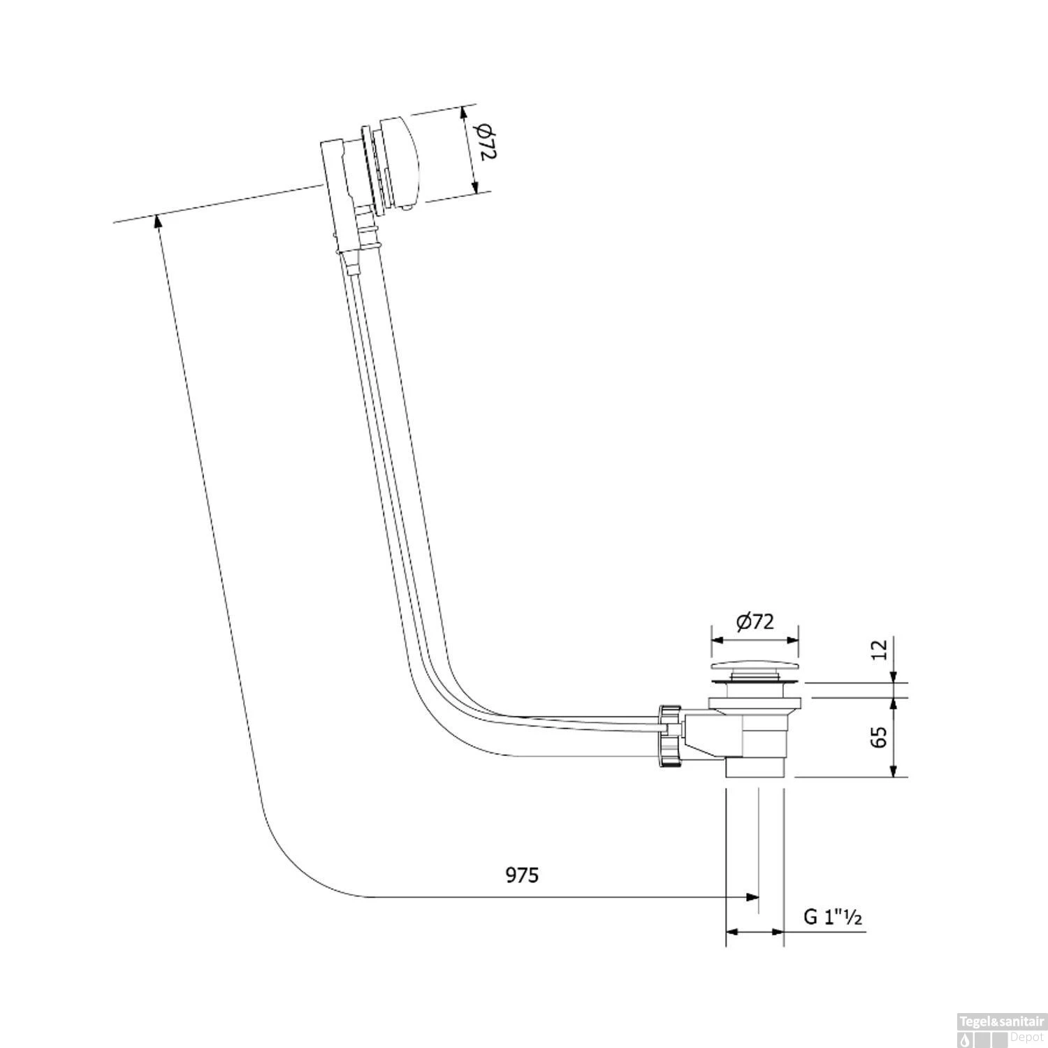 Badafvoercombinatie Polysan Met Waste 975 Mm Plug 72 Mm Chroom 6 Badafvoercombinatie Polysan Met Waste 975 Mm Plug 72 Mm Chroom - Afbeelding 4