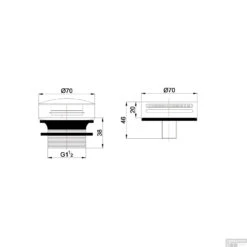 Badafvoerplug Set Boss & Wessing Tbv Badoverloopcombinatie Met Vulfunctie Rond Chroom -Badkamermeubels badafvoerplug set boss wessing tbv badoverloopcombinatie met vulfunctie rond chroom tech