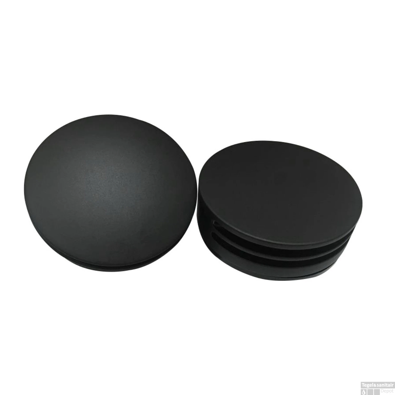 Badafvoerplug Set Boss & Wessing Tbv Badoverloopcombinatie Met Vulfunctie Rond Mat Zwart