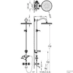 Bad/Douche Combinatie Opbouwset Tres Clasic Mengkraan Verouderd Messing Mat -Badkamermeubels baddouche combinatie opbouwset tres clasic mengkraan verouderd messing mat tech