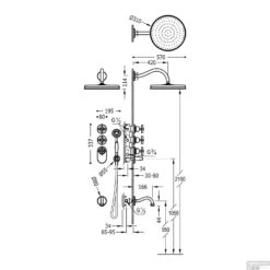 Badkraan Tres Clasic Thermostatisch Inbouw Incl. Regendouche 3-wegs RVS -Badkamermeubels badkraan tres clasic thermostatisch inbouw incl. regendouche 3 wegs rvs tech