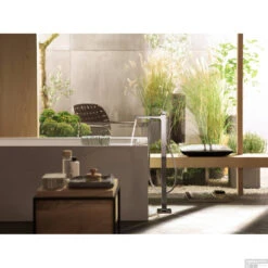 Badmengkraan Metropol HansGrohe Eengreeps Vloergemonteerd Mat Zwart -Badkamermeubels badmengkraan metropol hansgrohe eengreeps vloergemonteerd chroom 2 3