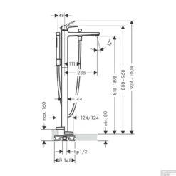 Baduitloop Metropol HansGrohe Watervalstraal 18.5 Cm Gepolijst Goud 9 Baduitloop Metropol HansGrohe Watervalstraal 18.5 Cm Gepolijst Goud -Badkamermeubels badmengkraan metropol hansgrohe eengreeps vloergemonteerd tech 9