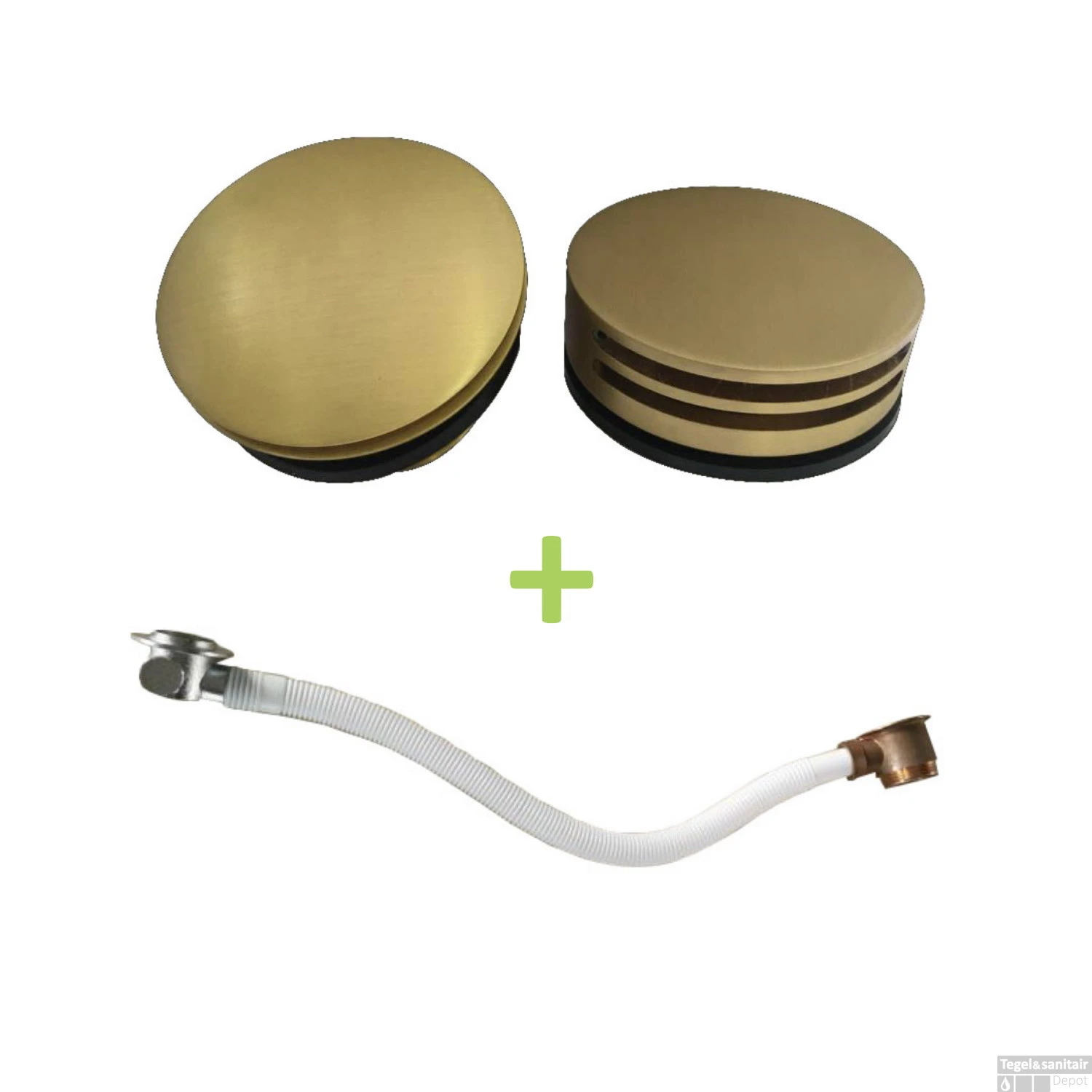 Badvulcombinatie Wiesbaden Rond Geborsteld Messing Goud 3 Badvulcombinatie Wiesbaden Rond Geborsteld Messing Goud